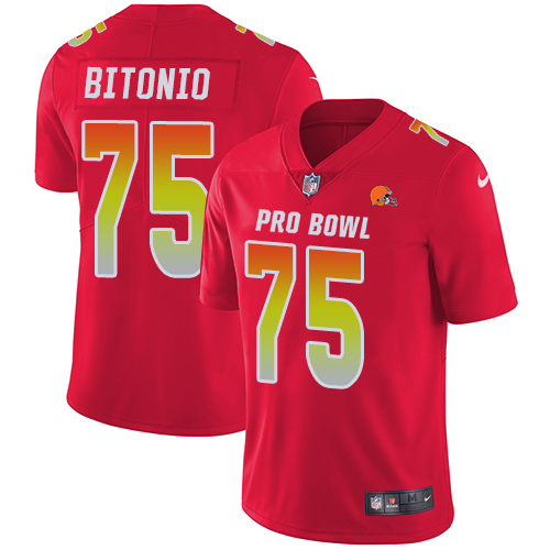 Nike Browns #75 Joel Bitonio Red Youth Stitched NFL Limited AFC 2019 Pro Bowl Jersey Nike Browns #75 Joel Bitonio Red Youth Stitched NFL Limited AFC 2019 Pro Bowl Jersey
