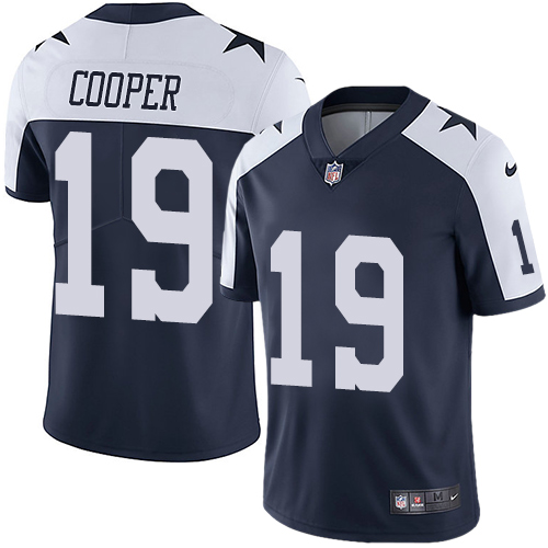 Nike Cowboys #19 Amari Cooper Navy Blue Thanksgiving Youth Stitched NFL Vapor Untouchable Limited Throwback Jersey Nike Cowboys #19 Amari Cooper Navy Blue Thanksgiving Youth Stitched NFL Vapor Untouchable Limited Throwback Jersey