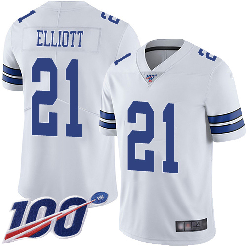 Nike Cowboys #21 Ezekiel Elliott White Youth Stitched NFL 100th Season Vapor Limited Jersey Nike Cowboys #21 Ezekiel Elliott White Youth Stitched NFL 100th Season Vapor Limited Jersey