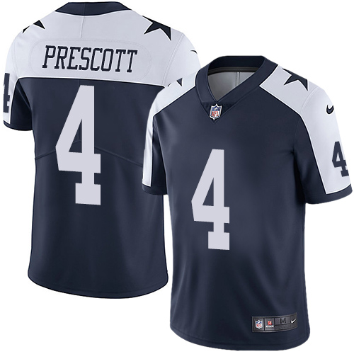 Nike Cowboys #4 Dak Prescott Navy Blue Thanksgiving Youth Stitched NFL Vapor Untouchable Limited Throwback Jersey Nike Cowboys #4 Dak Prescott Navy Blue Thanksgiving Youth Stitched NFL Vapor Untouchable Limited Throwback Jersey