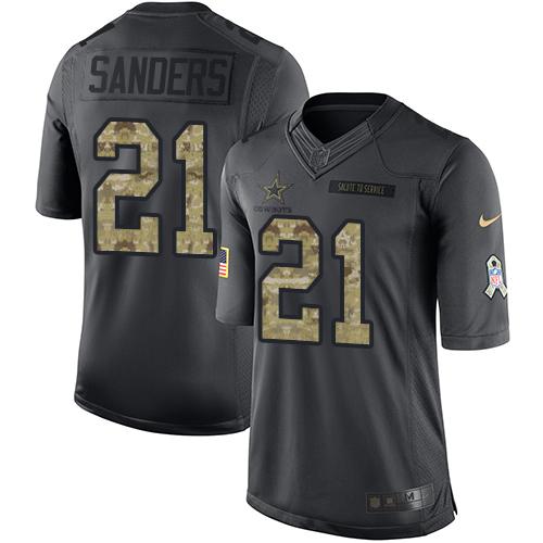 Nike Cowboys #21 Deion Sanders Black Youth Stitched NFL Limited 2016 Salute to Service Jersey Nike Cowboys #21 Deion Sanders Black Youth Stitched NFL Limited 2016 Salute to Service Jersey