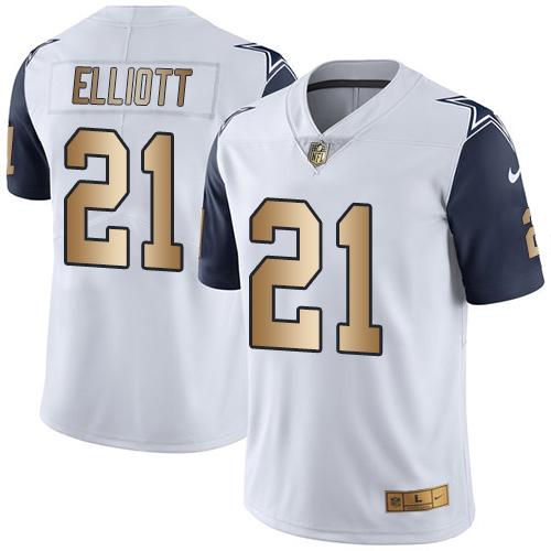 Nike Cowboys #21 Ezekiel Elliott White Youth Stitched NFL Limited Gold Rush Jersey Nike Cowboys #21 Ezekiel Elliott White Youth Stitched NFL Limited Gold Rush Jersey