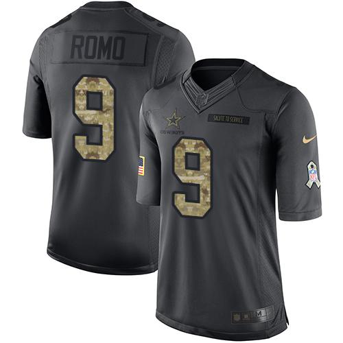 Nike Cowboys #9 Tony Romo Black Youth Stitched NFL Limited 2016 Salute to Service Jersey Nike Cowboys #9 Tony Romo Black Youth Stitched NFL Limited 2016 Salute to Service Jersey