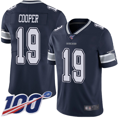 Nike Cowboys #19 Amari Cooper Navy Blue Team Color Youth Stitched NFL 100th Season Vapor Limited Jersey Nike Cowboys #19 Amari Cooper Navy Blue Team Color Youth Stitched NFL 100th Season Vapor Limited Jersey
