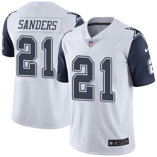 Nike Cowboys #21 Deion Sanders White Youth Stitched NFL Limited Rush Jersey Nike Cowboys #21 Deion Sanders White Youth Stitched NFL Limited Rush Jersey