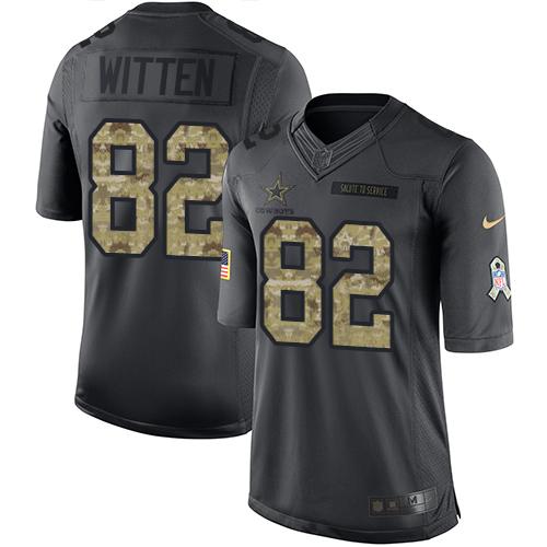 Nike Cowboys #82 Jason Witten Black Youth Stitched NFL Limited 2016 Salute to Service Jersey Nike Cowboys #82 Jason Witten Black Youth Stitched NFL Limited 2016 Salute to Service Jersey