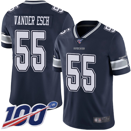 Nike Cowboys #55 Leighton Vander Esch Navy Blue Team Color Youth Stitched NFL 100th Season Vapor Limited Jersey Nike Cowboys #55 Leighton Vander Esch Navy Blue Team Color Youth Stitched NFL 100th Season Vapor Limited Jersey