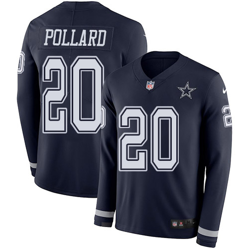 Nike Cowboys #20 Tony Pollard Navy Blue Team Color Youth Stitched NFL Limited Therma Long Sleeve Jersey Nike Cowboys #20 Tony Pollard Navy Blue Team Color Youth Stitched NFL Limited Therma Long Sleeve Jersey