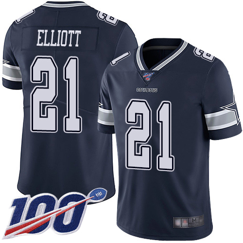 Nike Cowboys #21 Ezekiel Elliott Navy Blue Team Color Youth Stitched NFL 100th Season Vapor Limited Jersey Nike Cowboys #21 Ezekiel Elliott Navy Blue Team Color Youth Stitched NFL 100th Season Vapor Limited Jersey