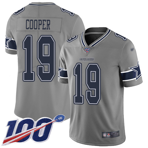 Nike Cowboys #19 Amari Cooper Gray Youth Stitched NFL Limited Inverted Legend 100th Season Jersey Nike Cowboys #19 Amari Cooper Gray Youth Stitched NFL Limited Inverted Legend 100th Season Jersey