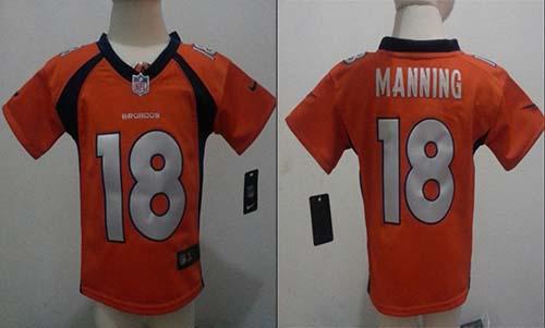 Toddler Nike Broncos #18 Peyton Manning Orange Team Color Stitched NFL Elite Jersey Toddler Nike Broncos #18 Peyton Manning Orange Team Color Stitched NFL Elite Jersey