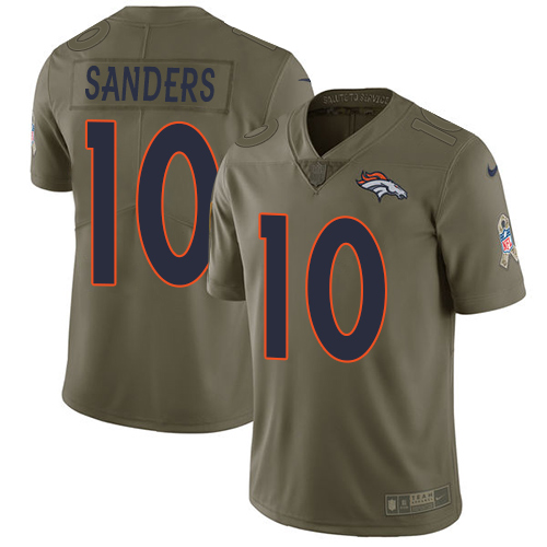 Nike Broncos #10 Emmanuel Sanders Olive Youth Stitched NFL Limited 2017 Salute to Service Jersey Nike Broncos #10 Emmanuel Sanders Olive Youth Stitched NFL Limited 2017 Salute to Service Jersey