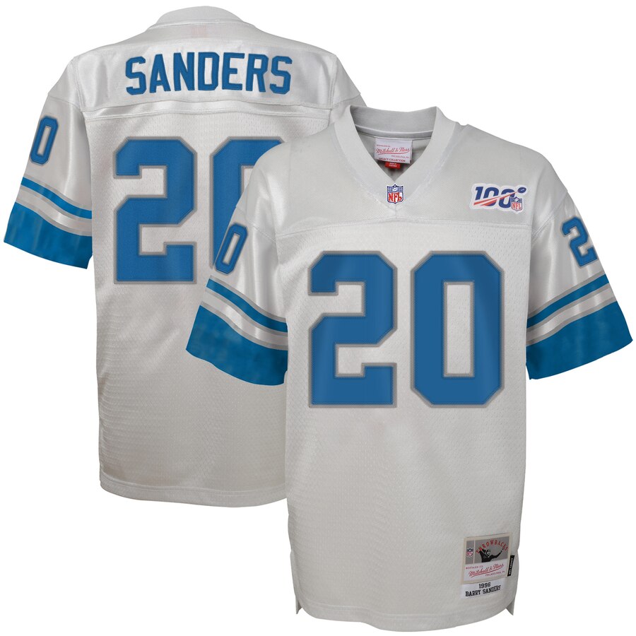 Youth Detroit Lions #20 Barry Sanders Mitchell & Ness Platinum NFL 100 Retired Player Legacy Jersey Youth Detroit Lions #20 Barry Sanders Mitchell & Ness Platinum NFL 100 Retired Player Legacy Jersey