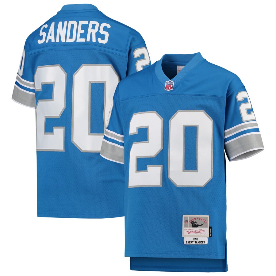 Youth Detroit Lions #20 Barry Sanders Mitchell & Ness Blue 1996 Legacy Retired Player Jersey Youth Detroit Lions #20 Barry Sanders Mitchell & Ness Blue 1996 Legacy Retired Player Jersey