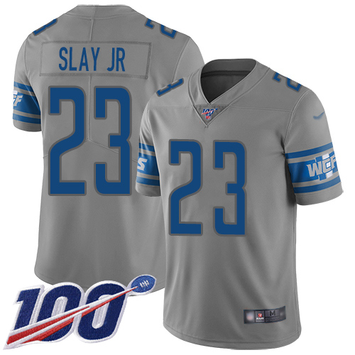 Nike Lions #23 Darius Slay Jr Gray Youth Stitched NFL Limited Inverted Legend 100th Season Jersey Nike Lions #23 Darius Slay Jr Gray Youth Stitched NFL Limited Inverted Legend 100th Season Jersey