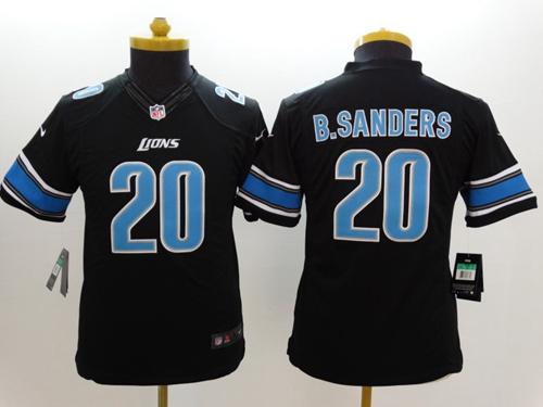 Nike Lions #20 Barry Sanders Black Alternate Youth Stitched NFL Limited Jersey Nike Lions #20 Barry Sanders Black Alternate Youth Stitched NFL Limited Jersey