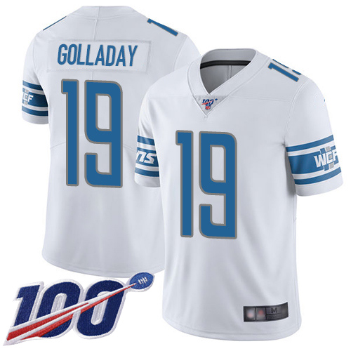 Nike Lions #19 Kenny Golladay White Youth Stitched NFL 100th Season Vapor Limited Jersey Nike Lions #19 Kenny Golladay White Youth Stitched NFL 100th Season Vapor Limited Jersey
