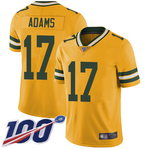 Nike Packers #17 Davante Adams Yellow Youth Stitched NFL Limited Rush 100th Season Jersey Nike Packers #17 Davante Adams Yellow Youth Stitched NFL Limited Rush 100th Season Jersey