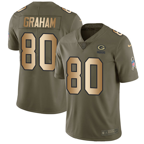 Nike Packers #80 Jimmy Graham Olive/Gold Youth Stitched NFL Limited 2017 Salute to Service Jersey Nike Packers #80 Jimmy Graham Olive/Gold Youth Stitched NFL Limited 2017 Salute to Service Jersey