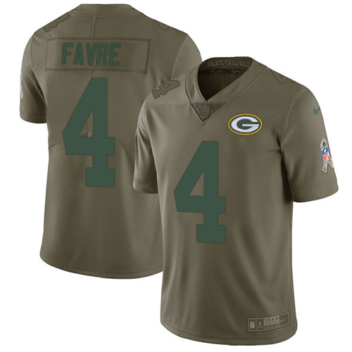 Nike Packers #4 Brett Favre Olive Youth Stitched NFL Limited 2017 Salute to Service Jersey Nike Packers #4 Brett Favre Olive Youth Stitched NFL Limited 2017 Salute to Service Jersey
