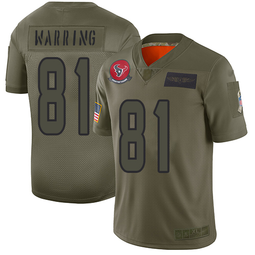 Nike Texans #81 Kahale Warring Camo Youth Stitched NFL Limited 2019 Salute to Service Jersey Nike Texans #81 Kahale Warring Camo Youth Stitched NFL Limited 2019 Salute to Service Jersey