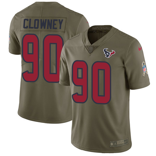 Nike Texans #90 Jadeveon Clowney Olive Youth Stitched NFL Limited 2017 Salute to Service Jersey Nike Texans #90 Jadeveon Clowney Olive Youth Stitched NFL Limited 2017 Salute to Service Jersey