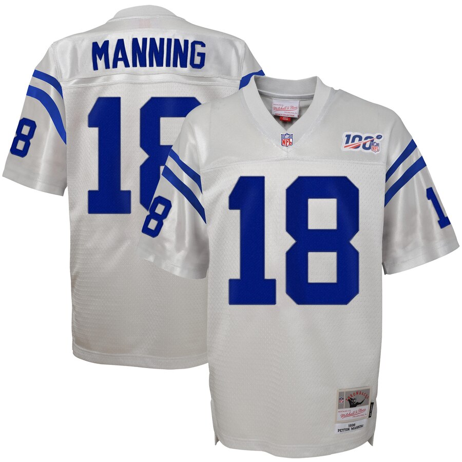 Youth Indianapolis Colts #18 Peyton Manning Mitchell & Ness Platinum NFL 100 Retired Player Legacy Jersey Youth Indianapolis Colts #18 Peyton Manning Mitchell & Ness Platinum NFL 100 Retired Player Legacy Jersey