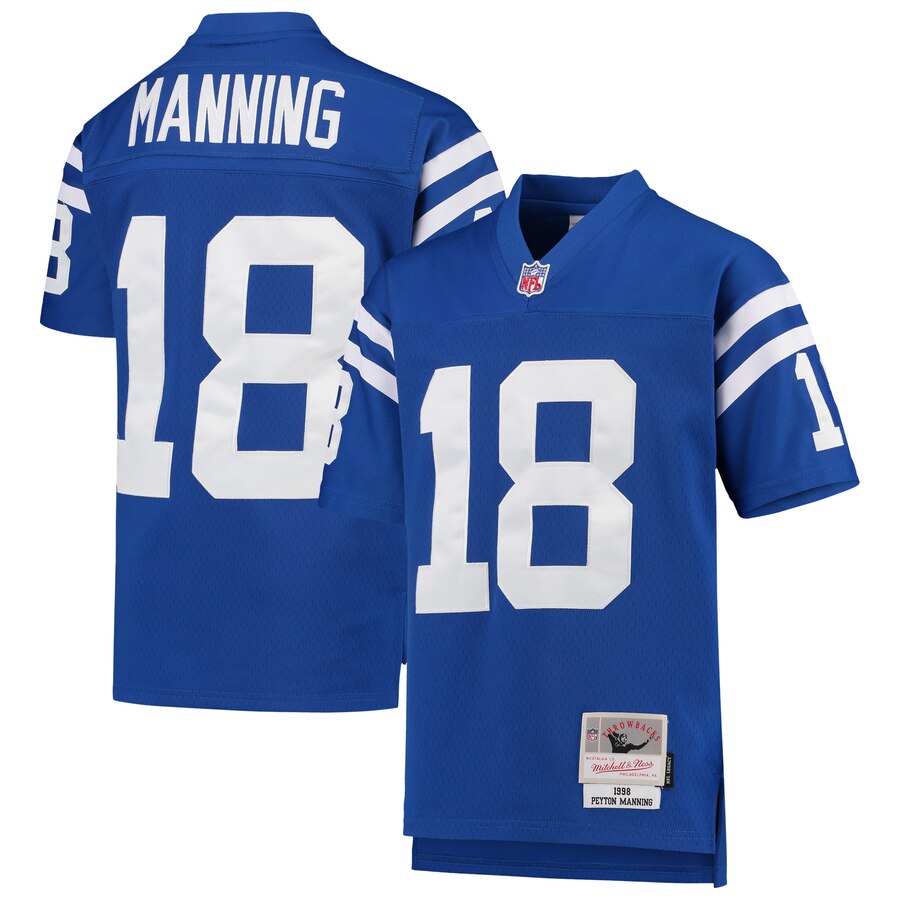Youth Indianapolis Colts #18 Peyton Manning Mitchell & Ness Royal 1998 Legacy Retired Player Jersey Youth Indianapolis Colts #18 Peyton Manning Mitchell & Ness Royal 1998 Legacy Retired Player Jersey