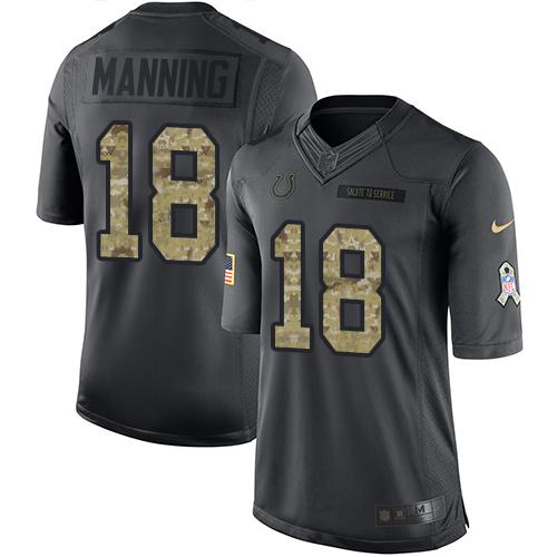 Nike Colts #18 Peyton Manning Black Youth Stitched NFL Limited 2016 Salute to Service Jersey Nike Colts #18 Peyton Manning Black Youth Stitched NFL Limited 2016 Salute to Service Jersey