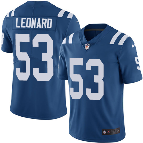Nike Colts #53 Darius Leonard Royal Blue Youth Stitched NFL Limited Rush Jersey Nike Colts #53 Darius Leonard Royal Blue Youth Stitched NFL Limited Rush Jersey