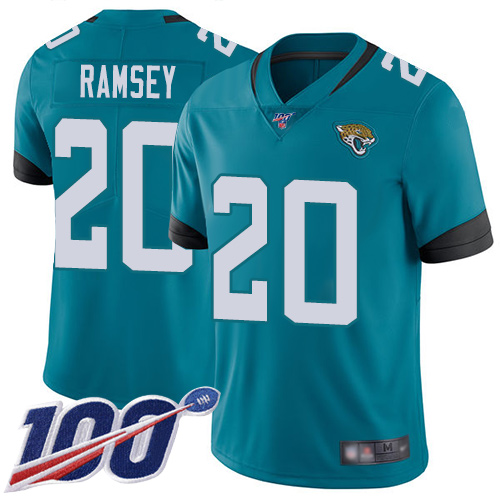 Nike Jaguars #20 Jalen Ramsey Teal Green Alternate Youth Stitched NFL 100th Season Vapor Limited Jersey Nike Jaguars #20 Jalen Ramsey Teal Green Alternate Youth Stitched NFL 100th Season Vapor Limited Jersey