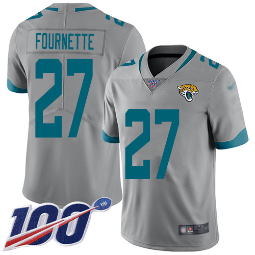 Nike Jaguars #27 Leonard Fournette Silver Youth Stitched NFL Limited Inverted Legend 100th Season Jersey Nike Jaguars #27 Leonard Fournette Silver Youth Stitched NFL Limited Inverted Legend 100th Season Jersey