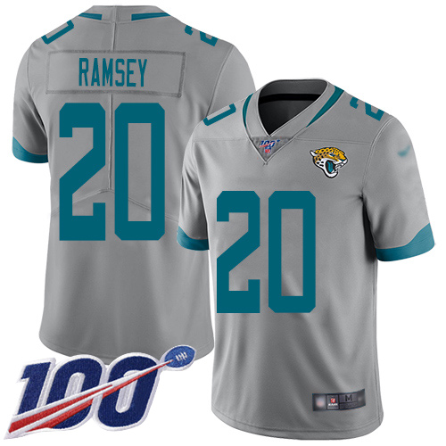 Nike Jaguars #20 Jalen Ramsey Silver Youth Stitched NFL Limited Inverted Legend 100th Season Jersey Nike Jaguars #20 Jalen Ramsey Silver Youth Stitched NFL Limited Inverted Legend 100th Season Jersey