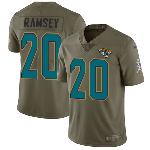 Nike Jaguars #20 Jalen Ramsey Olive Youth Stitched NFL Limited 2017 Salute to Service Jersey Nike Jaguars #20 Jalen Ramsey Olive Youth Stitched NFL Limited 2017 Salute to Service Jersey