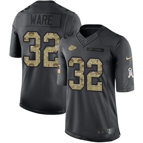 Nike Chiefs #32 Spencer Ware Black Youth Stitched NFL Limited 2016 Salute to Service Jersey Nike Chiefs #32 Spencer Ware Black Youth Stitched NFL Limited 2016 Salute to Service Jersey