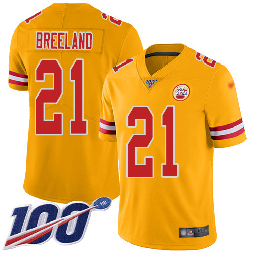Nike Chiefs #21 Bashaud Breeland Gold Youth Stitched NFL Limited Inverted Legend 100th Season Jersey Nike Chiefs #21 Bashaud Breeland Gold Youth Stitched NFL Limited Inverted Legend 100th Season Jersey