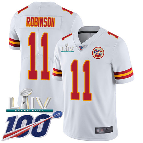 Nike Chiefs #11 Demarcus Robinson White Super Bowl LIV 2020 Youth Stitched NFL Vapor Untouchable Limited Jersey Nike Chiefs #11 Demarcus Robinson White Super Bowl LIV 2020 Youth Stitched NFL Vapor Untouchable Limited Jersey