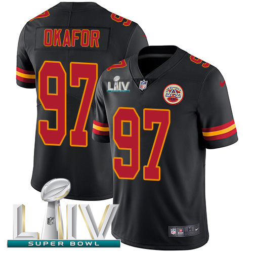 Nike Chiefs #97 Alex Okafor Black Super Bowl LIV 2020 Youth Stitched NFL Limited Rush Jersey Nike Chiefs #97 Alex Okafor Black Super Bowl LIV 2020 Youth Stitched NFL Limited Rush Jersey