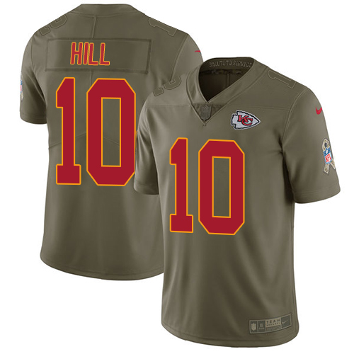Nike Chiefs #10 Tyreek Hill Olive Youth Stitched NFL Limited 2017 Salute to Service Jersey Nike Chiefs #10 Tyreek Hill Olive Youth Stitched NFL Limited 2017 Salute to Service Jersey