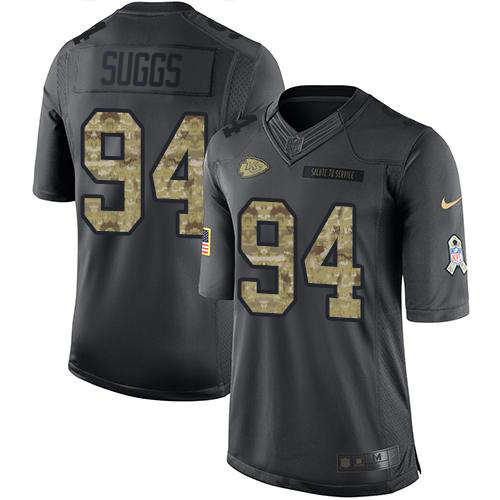 Nike Chiefs #94 Terrell Suggs Black Youth Stitched NFL Limited 2016 Salute to Service Jersey Nike Chiefs #94 Terrell Suggs Black Youth Stitched NFL Limited 2016 Salute to Service Jersey