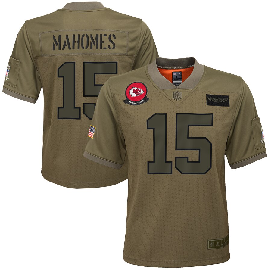Youth Kansas City Chiefs #15 Patrick Mahomes Nike Camo 2019 Salute to Service Game Jersey Youth Kansas City Chiefs #15 Patrick Mahomes Nike Camo 2019 Salute to Service Game Jersey