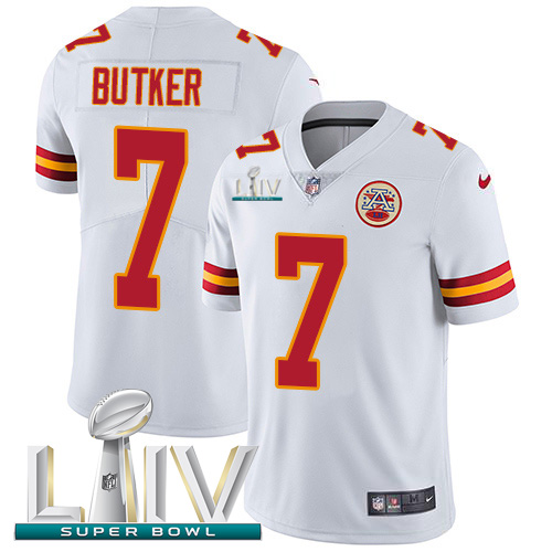 Nike Chiefs #7 Harrison Butker White Super Bowl LIV 2020 Youth Stitched NFL Vapor Untouchable Limited Jersey Nike Chiefs #7 Harrison Butker White Super Bowl LIV 2020 Youth Stitched NFL Vapor Untouchable Limited Jersey