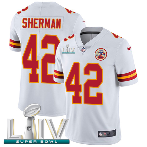 Nike Chiefs #42 Anthony Sherman White Super Bowl LIV 2020 Youth Stitched NFL Vapor Untouchable Limited Jersey Nike Chiefs #42 Anthony Sherman White Super Bowl LIV 2020 Youth Stitched NFL Vapor Untouchable Limited Jersey