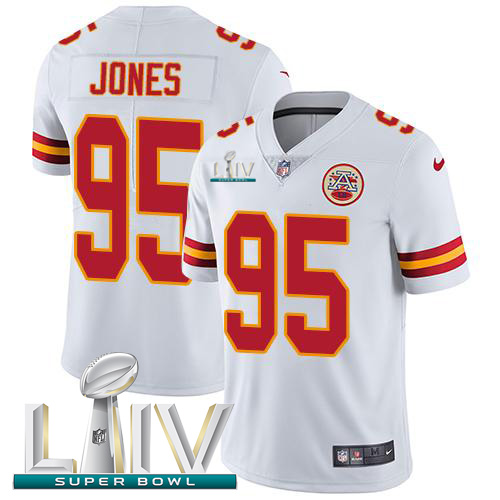 Nike Chiefs #95 Chris Jones White Super Bowl LIV 2020 Youth Stitched NFL Vapor Untouchable Limited Jersey Nike Chiefs #95 Chris Jones White Super Bowl LIV 2020 Youth Stitched NFL Vapor Untouchable Limited Jersey