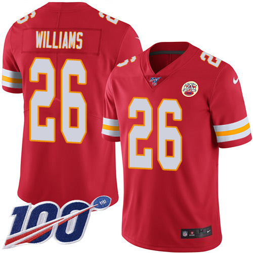 Nike Chiefs #26 Damien Williams Red Team Color Youth Stitched NFL 100th Season Vapor Untouchable Limited Jersey Nike Chiefs #26 Damien Williams Red Team Color Youth Stitched NFL 100th Season Vapor Untouchable Limited Jersey