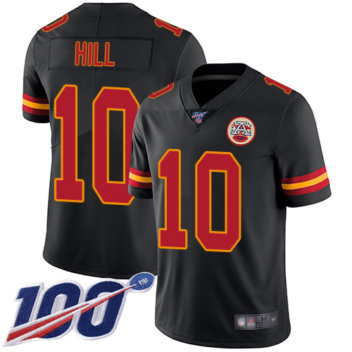 Nike Chiefs #10 Tyreek Hill Black Youth Stitched NFL Limited Rush 100th Season Jersey Nike Chiefs #10 Tyreek Hill Black Youth Stitched NFL Limited Rush 100th Season Jersey