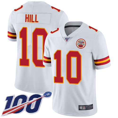Nike Chiefs #10 Tyreek Hill White Youth Stitched NFL 100th Season Vapor Limited Jersey Nike Chiefs #10 Tyreek Hill White Youth Stitched NFL 100th Season Vapor Limited Jersey