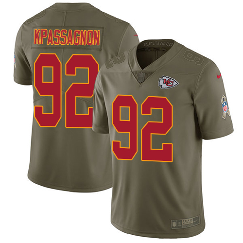 Nike Chiefs #92 Tanoh Kpassagnon Olive Youth Stitched NFL Limited 2017 Salute to Service Jersey Nike Chiefs #92 Tanoh Kpassagnon Olive Youth Stitched NFL Limited 2017 Salute to Service Jersey