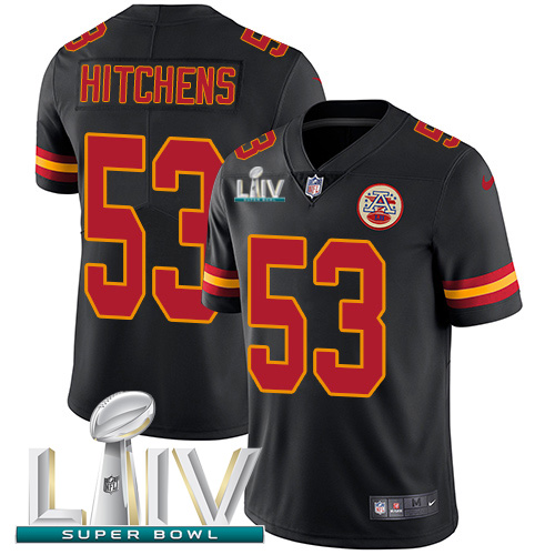 Nike Chiefs #53 Anthony Hitchens Black Super Bowl LIV 2020 Youth Stitched NFL Limited Rush Jersey Nike Chiefs #53 Anthony Hitchens Black Super Bowl LIV 2020 Youth Stitched NFL Limited Rush Jersey