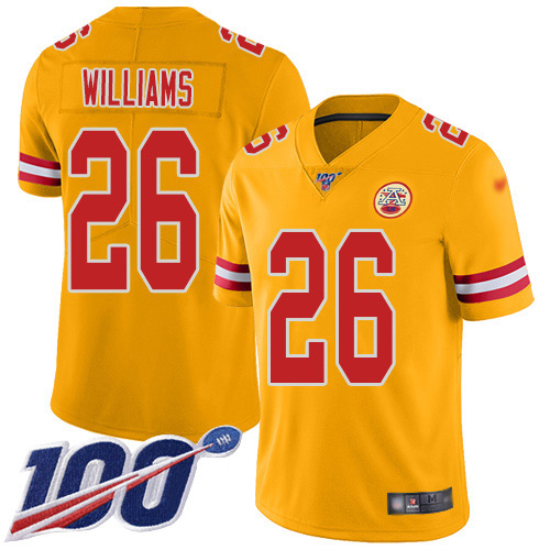 Nike Chiefs #26 Damien Williams Gold Youth Stitched NFL Limited Inverted Legend 100th Season Jersey Nike Chiefs #26 Damien Williams Gold Youth Stitched NFL Limited Inverted Legend 100th Season Jersey